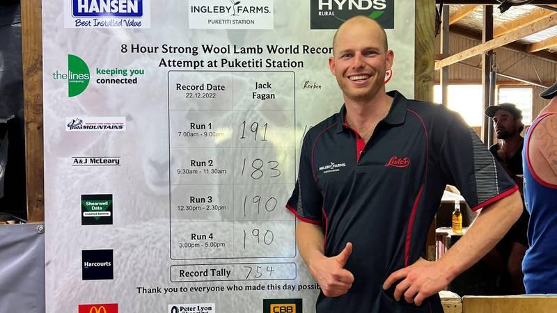 Jack Fagan takes the 8-Hour Lamb Strong Wool World Record