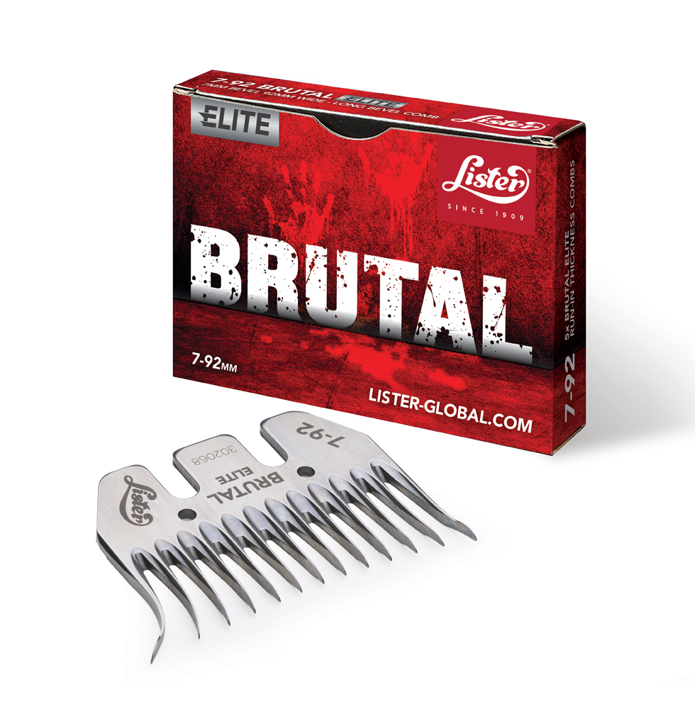 7-92 Brutal Elite professional sheep shearing comb, Lister Shearing